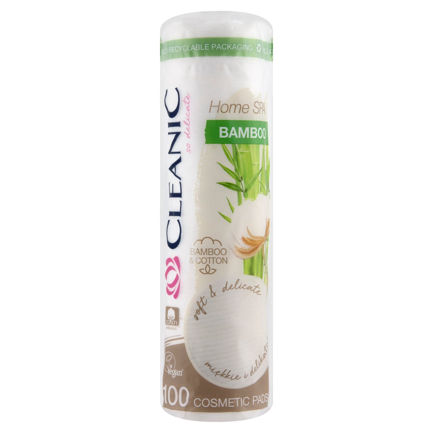 Cleanic Home Spa Bamboo Płatki Kosmetyczne 100 szt. main product photo