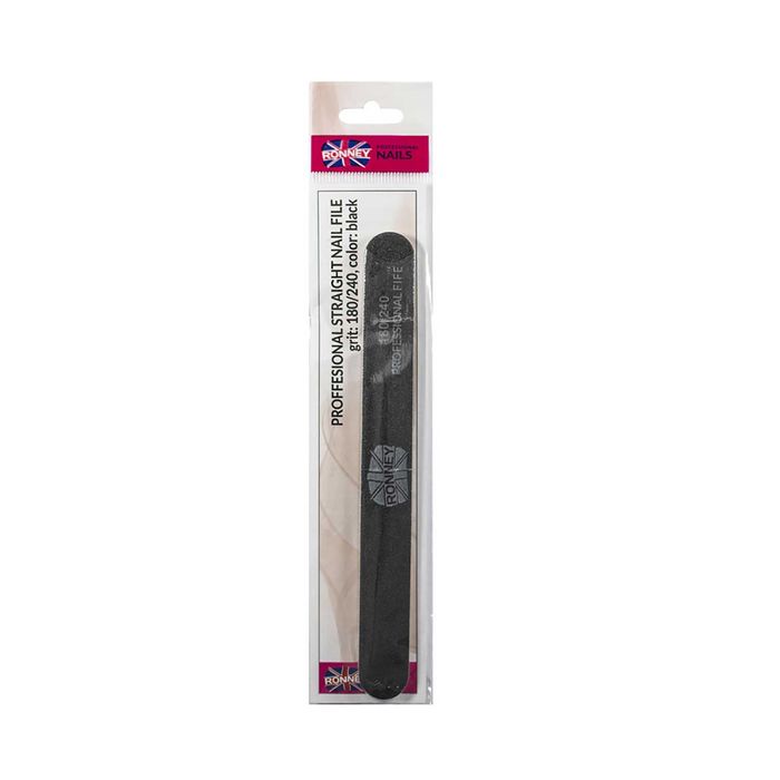 Ronney Professional Nails Pilnik Do Paznokci Czarny Straight 180/240 1 szt. main product photo