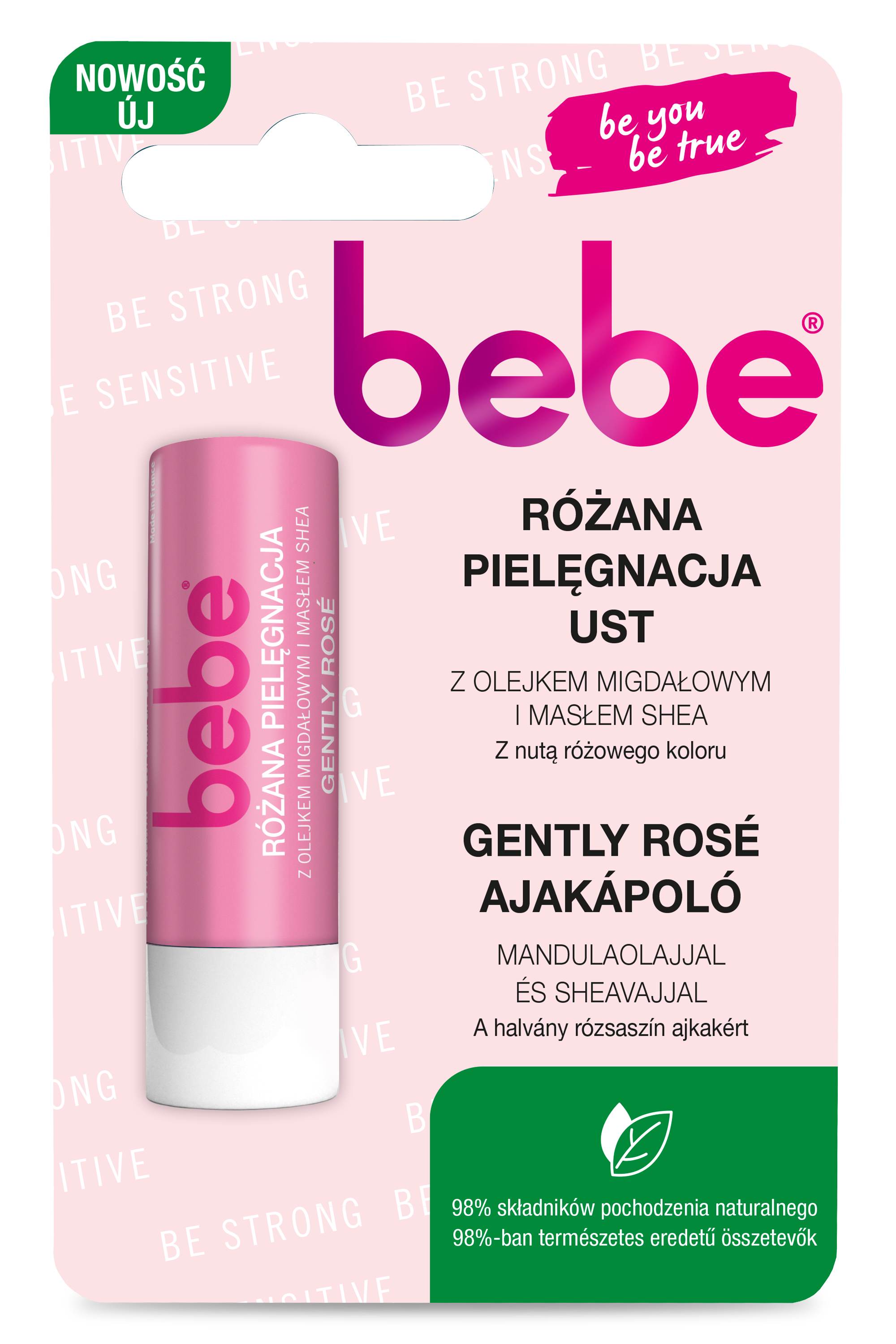 BEBE pomadka ochronna różana 4.9g