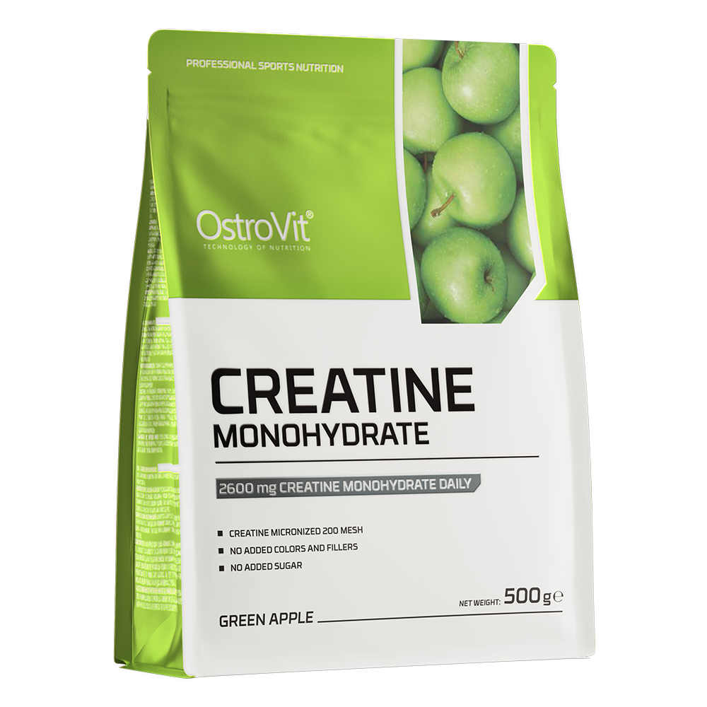 OstroVit Creatine Monohydrate kreatyna 500 g green apple