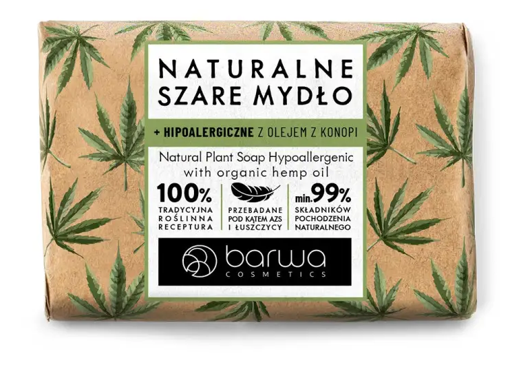 Barwa mydło szare naturalne konopie  90g