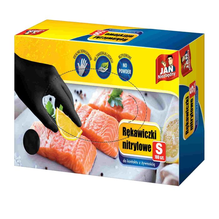 JAN NIEZBĘDNY JN REKAWICZKI NITRYLOWE CZARNE S 100SZT main product photo