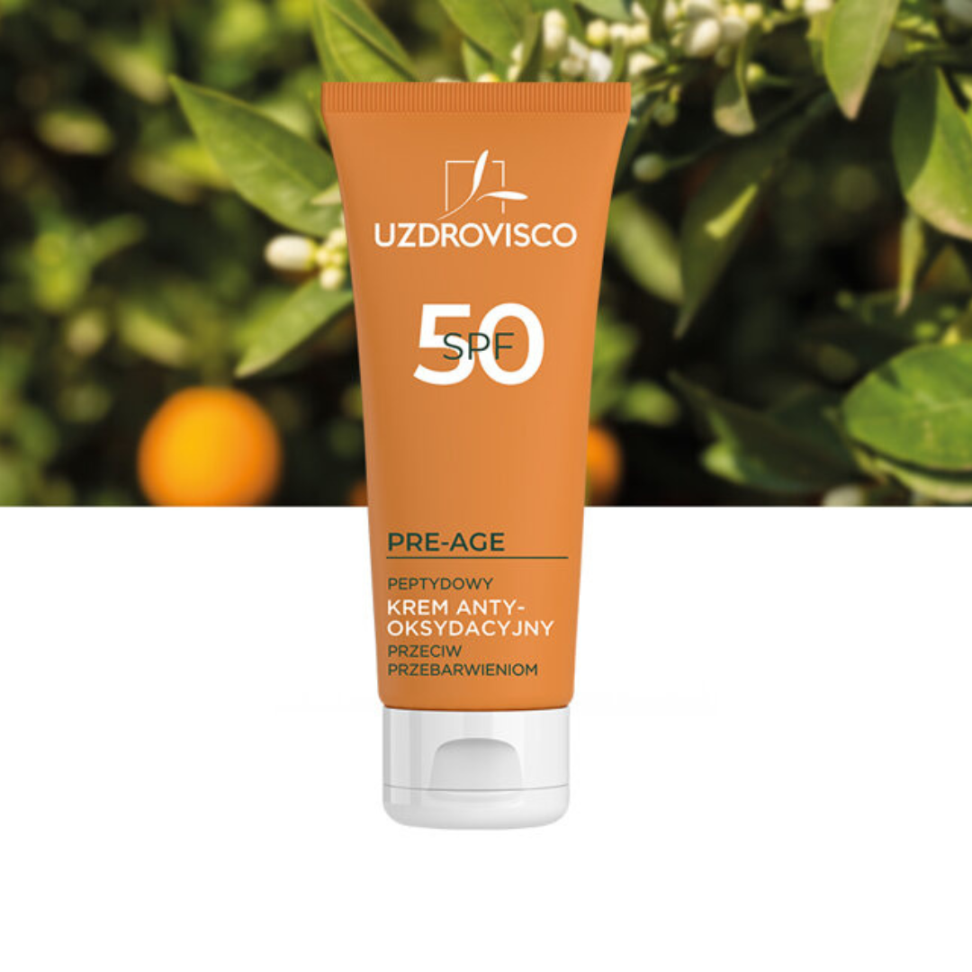 UZDROVISCO Pre-Age peptydowy krem rozjaśniający antyoksydacyjny SPF 50 50ml