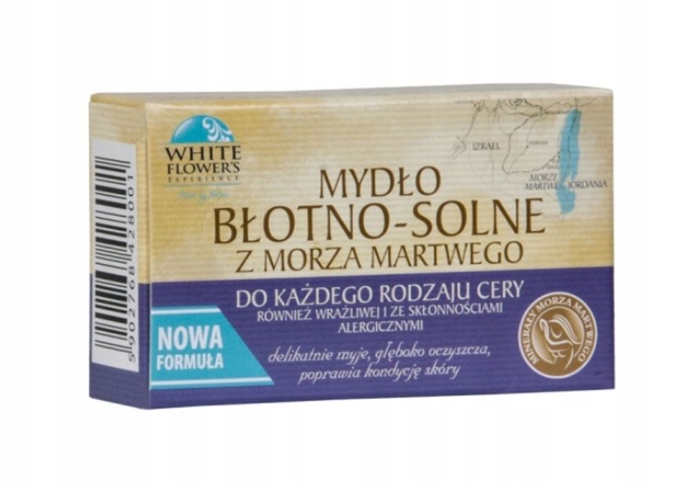 WHITE FLOWER MYDŁO W KOSTCE SOLNO-BLOTNE z Morza Martwego 100G main product photo