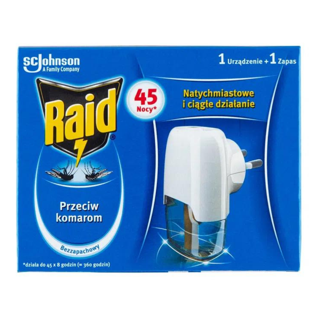 RAID ELEKTROFUMIGATOR Z PŁYNEM OWADOBÓJCZYM PRZECIW KOMAROM 1SZT main product photo
