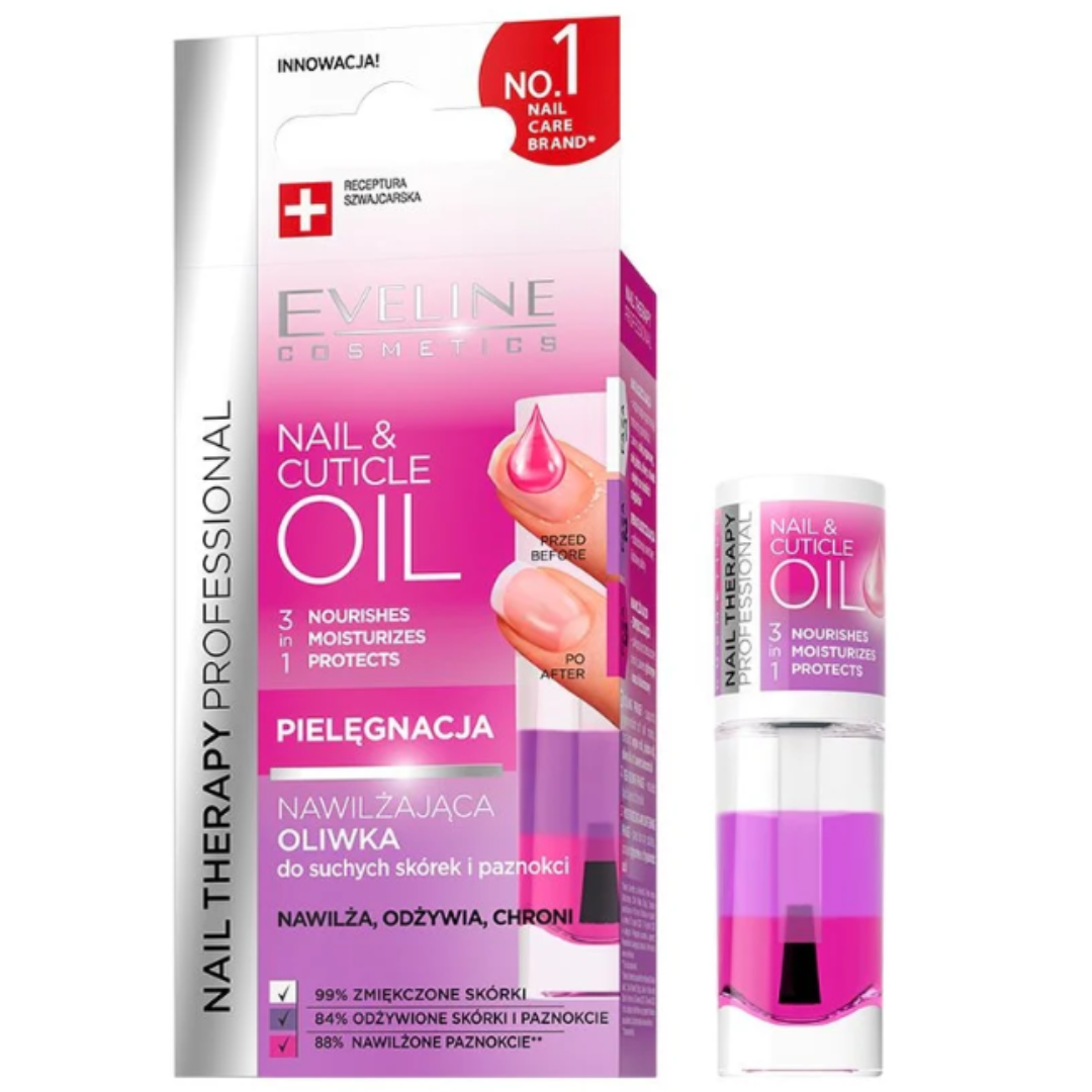 Eveline nawilżająca oliwka do suchych skórek i paznokci Nail Therapy Professional 12 ml