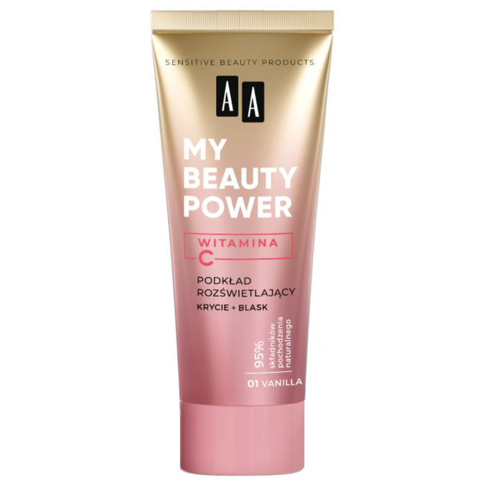AA My Beauty Power rozświetlający podkład 01 Vanilla 30 ml main product photo