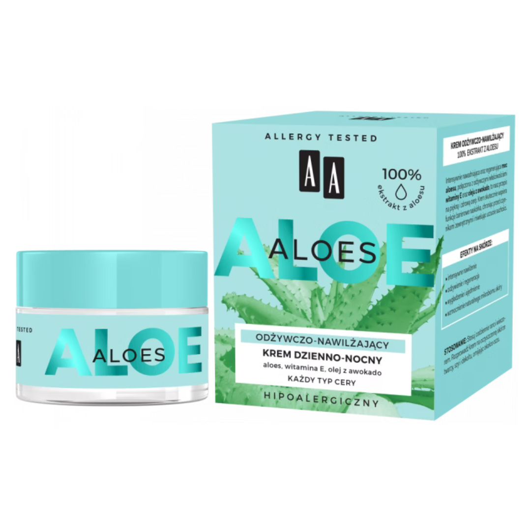 AA Aloes krem dzienno-nocny odżywczo-nawilżający 100% Aloe Vera Extract 50 ml
