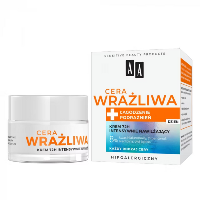 AA krem do twarzy nawilżający 72h na dzień Cera Wrażliwa 50 ml main product photo