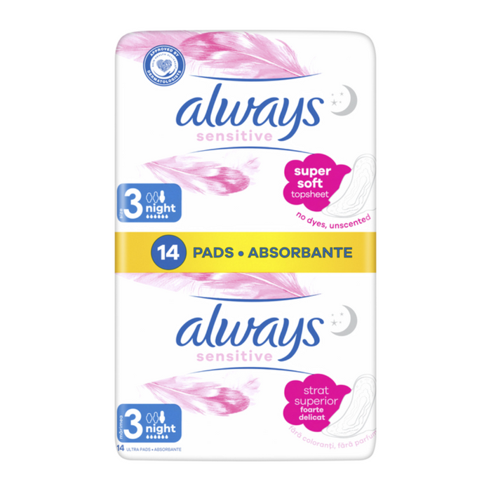 Always Ultra Sensitive Night Podpaski ze skrzydełkami (rozmiar 3) main product photo