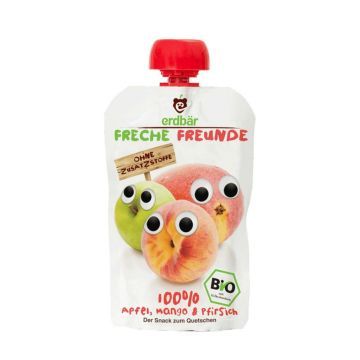 Erdbar Eko Mus Owocowy Jabłko, Mango, Brzoskwinia 100 g