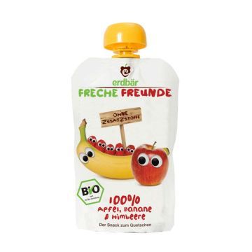 Erdbar Eko Mus Owocowy Banan, Jabłko, Malina 100 g