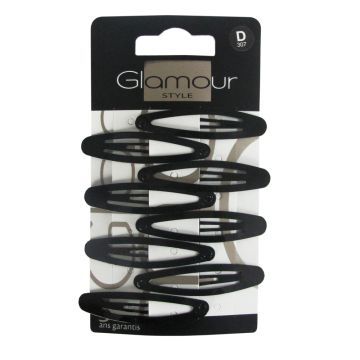 GLAMOUR Spinki Do Włosów Czarne 8 szt.