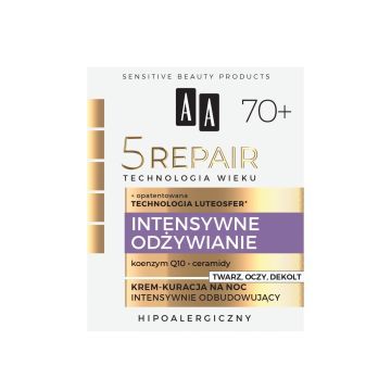 AA TechnologiaWieku 5Reair 70+ Krem-kuracja na noc intensywnie odbudowujący 50 ml