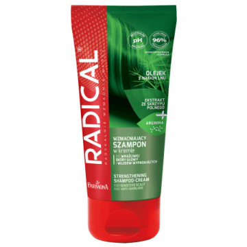Radical Szampon wzmacniający w kremie do wrażliwej skóry głowy i włosów wypadających, 200 ml