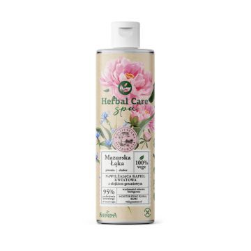 HERBAL CARE  Nawilżająca kąpiel kwiatowa Mazurska łąka z olejkiem geraniowym, 400 ml