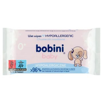 bobini Baby Chusteczki nawilżane hypoalergiczne 60 sztuk