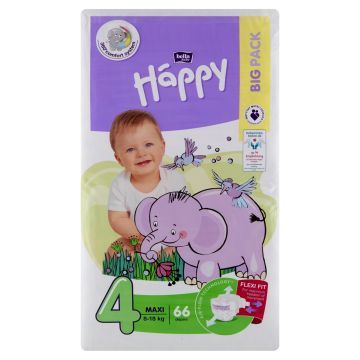 Bella Baby Happy Pieluszki jednorazowe 4 maxi 8-18 kg 66 sztuk