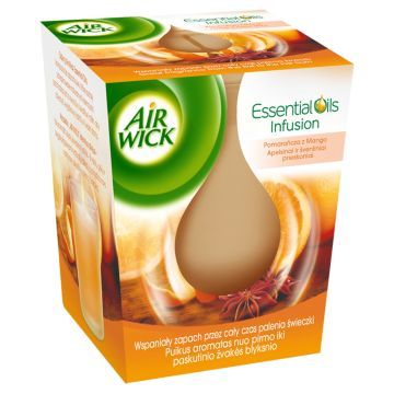 Air Wick Essential Oils Infusion Świeczka Zapachowa Pomarańcza z Mango 105 g