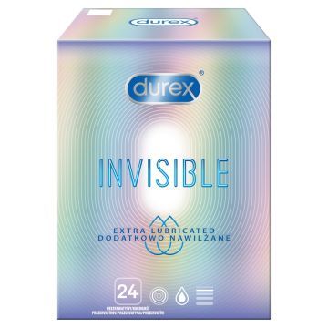 Durex Invisible Prezerwatywy Dodatkowo Nawilżane 24 szt.