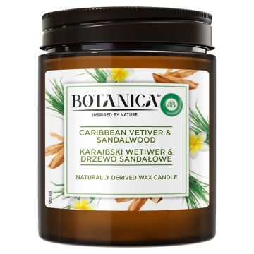 Air Wick Botanica Świeczka Zapachowa Karaibski Wetiwer & Drzewo Sandałowe 205 g