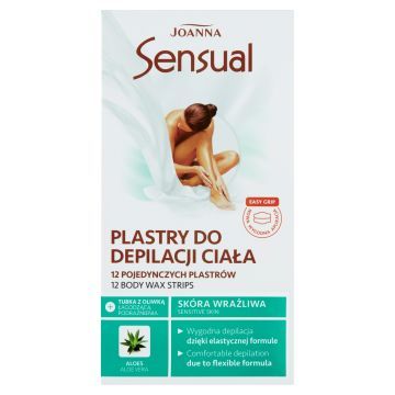 Joanna Sensual Plastry do depilacji ciała 12 sztuk i Tubka z oliwką łagodzącą 10 ml