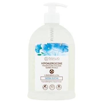 Barwa Hipoalergiczne tradycyjne polskie szare mydło z ekstraktem lnu 500 ml