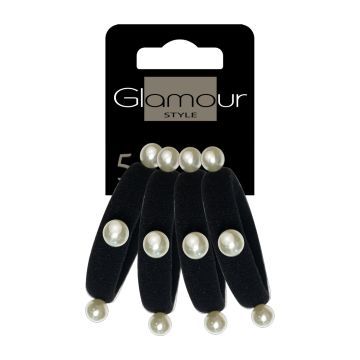 GLAMOUR Gumki Do Włosów z Perełkami 4 szt.