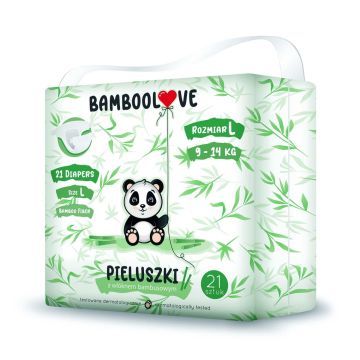 Bamboolove Pieluszki z Włóknem Bambusowym Rozmiar l 21 szt.