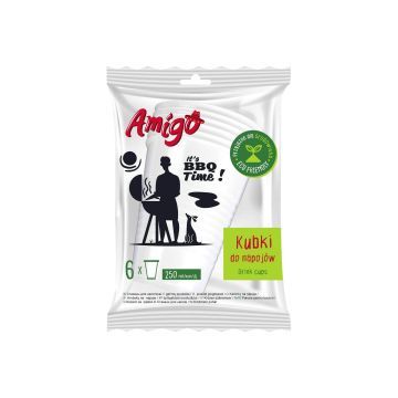 AMIGO JEDNORAZOWE KUBKI PAPIEROWE ECO 6SZT