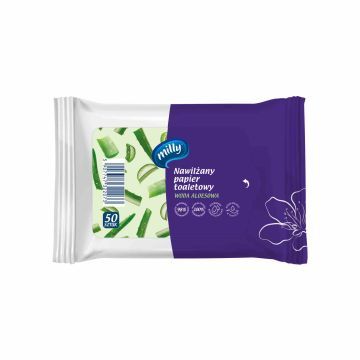 MILLY PAPIER NAWILŻANY ALOES, 50 szt.