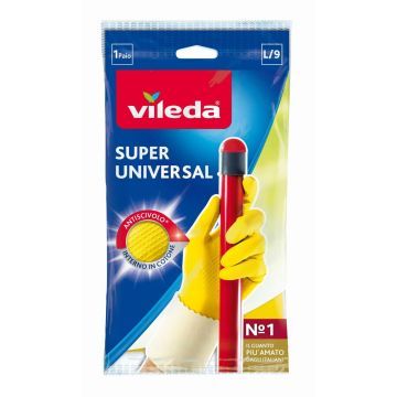 Vileda Rękawice Super Grip "l" Żółte 1 szt.