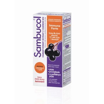 Sambucol Immuno Forte Suplement Diety Wsparcie Odporności 120 ml
