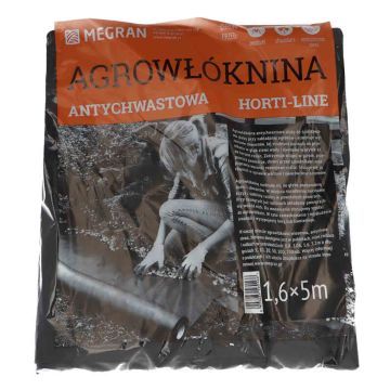 Megran Horti-line Agrowłoknina Czarna 1.6m x 5mb Antychwastowa 1 szt.