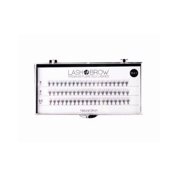 Lash Brow Premium Flare Silk Lashes Rzęsy w Kępkach Natural Short 1 szt.