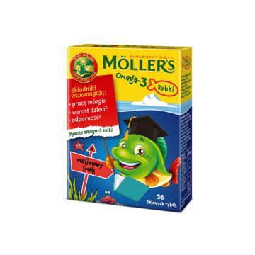 MÖLLER'S MOLLER'S OMEGA-3 RYBKI MALINOWE 36SZT.