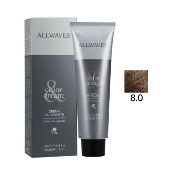 Allwaves Color Creme Farba Do Włosów 8.0 Jasny Blond 100 ml