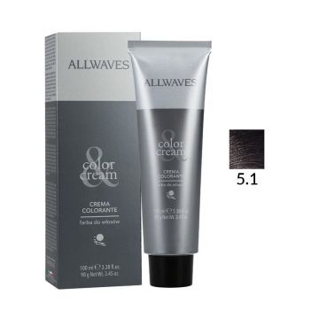 Allwaves Color Creme Farba Do Włosów 5.1 Jasny Popielaty Brąz 100 ml