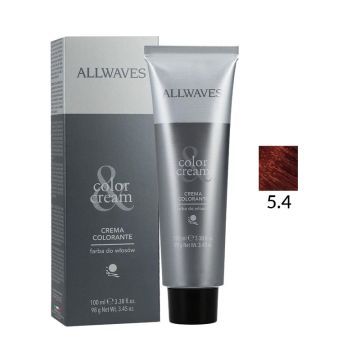 Allwaves Color Creme Farba Do Włosów 5.4 Miedziany Jasny Kasztan 100 ml