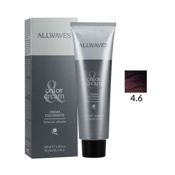 Allwaves Color Creme Farba Do Włosów 4.6 Purpurowy Średni Kasztan 100 ml