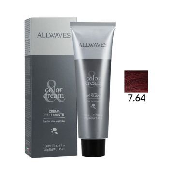 Allwaves Color Creme Farba Do Włosów 7.64 Czerwień Wenecka 100 ml