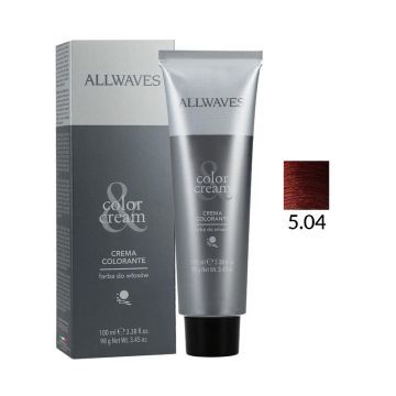 Allwaves Color Creme Farba Do Włosów 5.04 Miedziany Brąz 100 ml