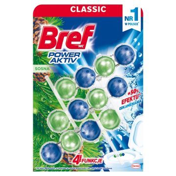 Bref WC Power Aktiv Zawieszka myjąco-zapachowa do muszli WC sosna 3 x 50 g
