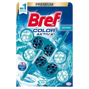 Bref WC Color Aktiv+ Zawieszka myjąco-zapachowa do muszli morski 2 x 50 g