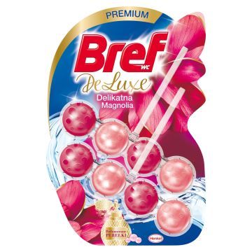 Bref WC DeLuxe Zawieszka myjąco-zapachowa do muszli delikatna magnolia 2 x 50 g
