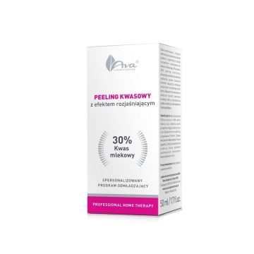 Ava Professional Home Therapy Peeling Kwasowy z Efektem Rozjaśniającym Kwas Mlekowy 30% 50 ml