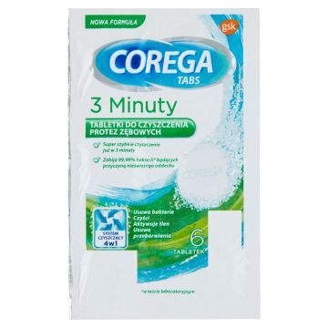 Corega 3 Minuty Tabletki Czyszczące Do Protez 6 szt.