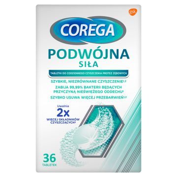 COREGA Tabletki Do Codziennego Czyszczenia Protez Zębowych 36 szt.