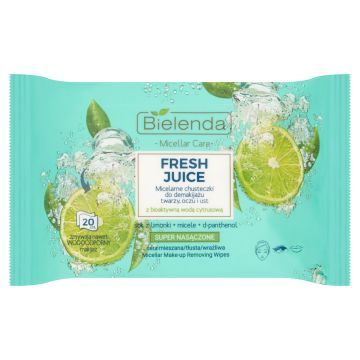 Bielenda Fresh Juice Chusteczki Do Demakijażu z Wodą Cytrusową z Limonki 20 szt.