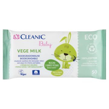 Cleanic Baby Vege Milk Chusteczki Nawilżane 50 szt.